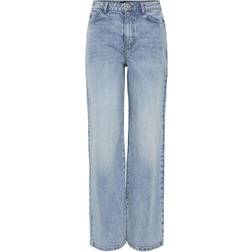 Pieces Pcselma Hw Wide Fit Jeans - Light Blue Denim