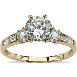 PalmBeach Round Engagement Ring - Gold/Transparent