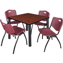 Regency Kee Cherry/Burgundy Dining Set 42x42" 5