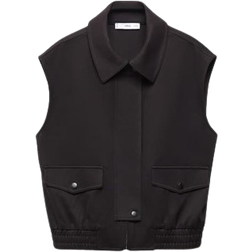Mango Garro Zippered Vest - Black