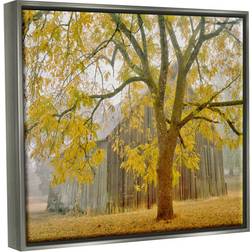Stupell Rustic Cabin Autumn Foliage Grey Framed Art 19x13"