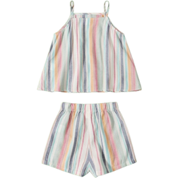 Shein Tween Girl Rainbow Striped Cami Top & Shorts