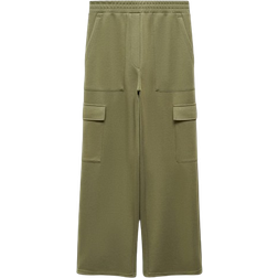 Mango Elastic Waist Cargo Pants - Khaki