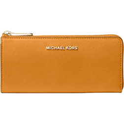 Michael Kors Jet Set Travel Large Saffiano Leather Quarter Zip Wallet - Honeycomb