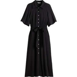 H&M Tie Belt Shirt Dress - Black