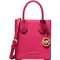 Michael Kors Mercer Extra-Small Pebbled Leather Crossbody Bag - Electric Pink