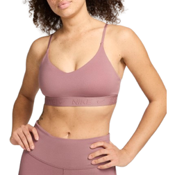 Nike Women's Indy Light Support Padded Adjustable Sports Bra - Smokey Mauve