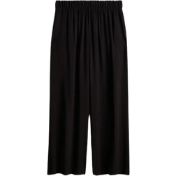 H&M Cropped Pull On Trousers - Black