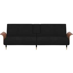 vidaXL Velor Black Sofa 224cm