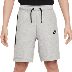 Nike Big Kid's Tech Fleece Shorts - Dark Grey Heather/Black/Black