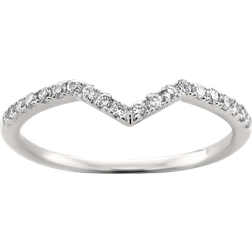La4ve Diamonds V Shape Chevron Stackable Wedding Band Ring - White Gold/Diamonds