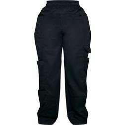 PrettyLittleThing Plus Triple Pocket Straight Leg Cargo Trousers - Black