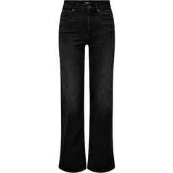 Only Madison Wide Leg Fit High Waist Jeans - Black/Washed Black