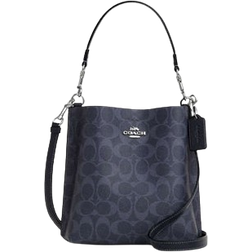 Coach Mollie Bucket Bag 22 In Signature Canvas - Silver/Denim/Midnight Navy