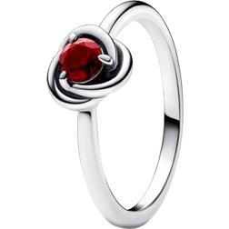 Pandora January Eternity Circle Ring - Silver/Red