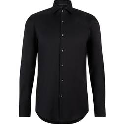 Hugo Boss Men's Slim Fit Shirt In Easy Iron Cotton Blend Poplin - Black