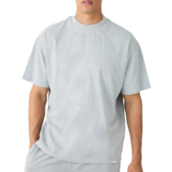 boohooMAN Mens Oversized Extended Neck Heavyweight T-Shirt - Grey