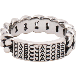 Marc Jacobs The Barcode Monogram ID Chain Ring - Silver