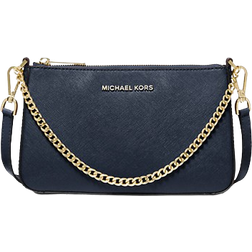 Michael Kors Jet Set Medium Saffiano Leather Crossbody Bag - Navy