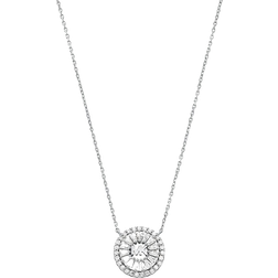 Michael Kors Precious Pavé Halo Necklace - Silver/Transparent