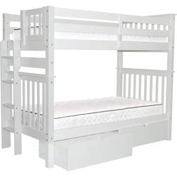 Bedz King ‎BK161EL-White-Drawers Bunk Bed