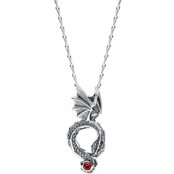 Pandora Game of Thrones Dragon Pendant Necklace - Silver/Red