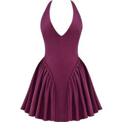 House of CB Valentia Halter Mini Dress - Wine