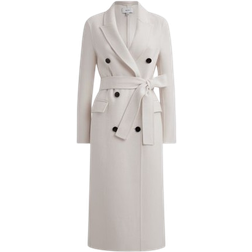 Reiss Arla Relaxed Wool Blend Blindseam Belted Coat - Cream