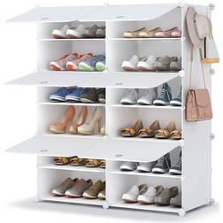 Homidec 6 Tier White Shoe Rack 31.5x36.2"