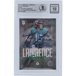 Panini America Trevor Lawrence Jacksonville Jaguars Autographed 2021 Panini Chronicles Luminance Green #201 Beckett Fanatics Witnessed Authenticated 10 Rookie Card with "2021 #1 Pick" Inscription