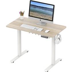 SHW Small Electric Small Electric Maple/White Writing Desk 22x39.8"