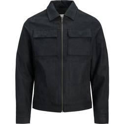 Jack & Jones Rocky Payton Faux Leather Jacket - Black/Jet Black