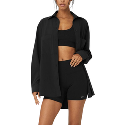 Alo Dreamscape Button Down Long Sleeve Jacket - Black