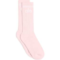 Alo Unisex Throwback Sock - Powder Pink/White