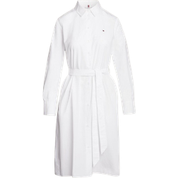 Tommy Hilfiger Essential Stripe Knee Length Shirt Dress - Optic White