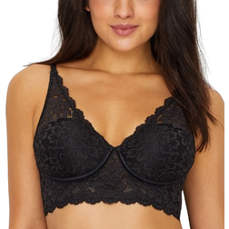 Maidenform Lightly Lined Convertible Lace Bralette - Black