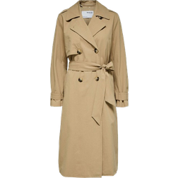 Selected Sia Double Breasted Trenchcoat - Cornstalk