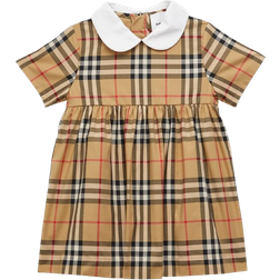 Burberry Baby's Check Stretch Cotton Dress with Bloomers - Archive Beige