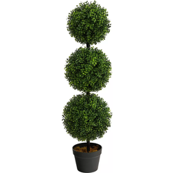 Nearly Natural Boxwood Triple Ball Topiary Green Artificial Plant