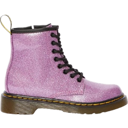Dr. Martens Junior 1460 Glitter Lace Up Boot - Dark Pink/Coated Glitter