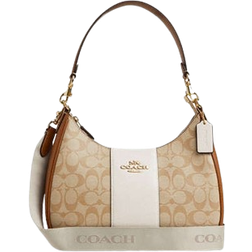 Coach Teri Hobo Bag In Signature Canvas - Im/Light Khaki/Chalk Lt Saddle