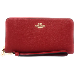 Coach Long Zip Around Wallet - Silver/Bright Poppy