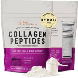 Live Conscious Hydrolyzed Collagen Peptides Type I & III - Keto & Paleo Friendly 20Servings