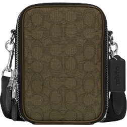 Coach Stanton Crossbody In Signature Jacquard - Silver/Olive Drab/Utility Green