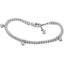 Pandora Sparkling Drops Tennis Bracelet - Silver/Transparent
