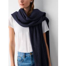 White + Warren Cashmere Travel Wrap Scarf One Size Deep Navy Blue