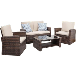 Shintenchi 4 Piece Outdoor Lounge Set