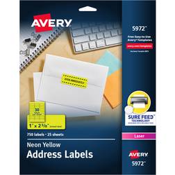 Avery Neon Address Labels with Sure Feed 1"x2 5/8" 750-pack