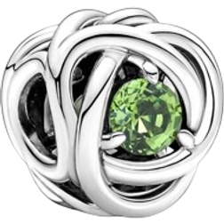 Pandora August Spring Eternity Circle Charm - Silver/Green