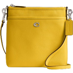 Coach Kitt Messenger Crossbody Bag - Crossgrain Leather/Silver/Canary